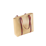 Elegant Beige Faux Leather Tote Bag