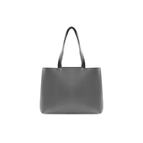 Chic Grey and Black Faux Leather Tote Bag